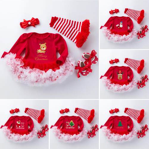 Baby Christmas long sleeved cartoon dress婴儿圣诞节长袖衣裙