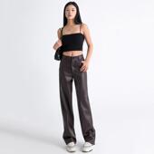 Pants女春秋冬高腰显瘦垂感休闲直筒宽松西装 Womens Straight 阔