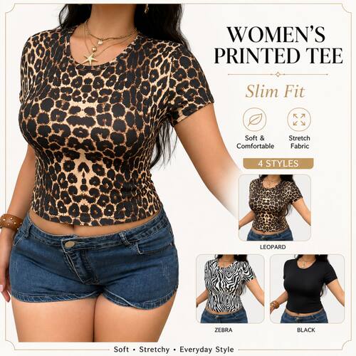 V-neck short sleeved t-shirt women's plus  fit short top