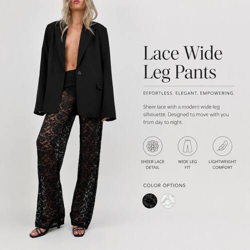 Sexy lace see through high waisted patchwork women's pants