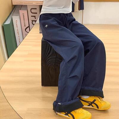 Men Fleece Pants 藏青色防水加绒冲锋裤秋冬美式伞兵户外登山裤