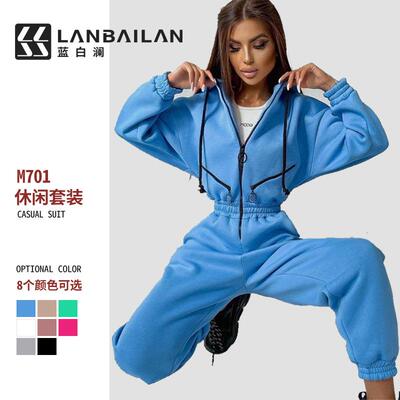 Sports casual women's wear hooded jumpsuit one-piece suit