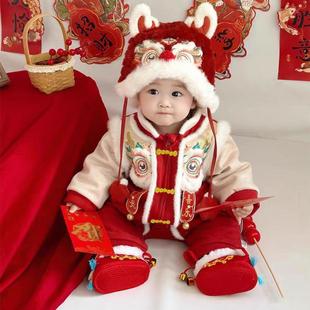 Baby's New Year's greeting winter onesie婴儿拜年冬季连体衣