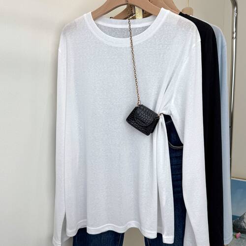 Thin white T-shirt  women's loose top薄款白t恤衫女宽松上衣
