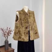 Chinese Style Vest马甲圆领盘扣国风外穿背心复古宽松显瘦上衣