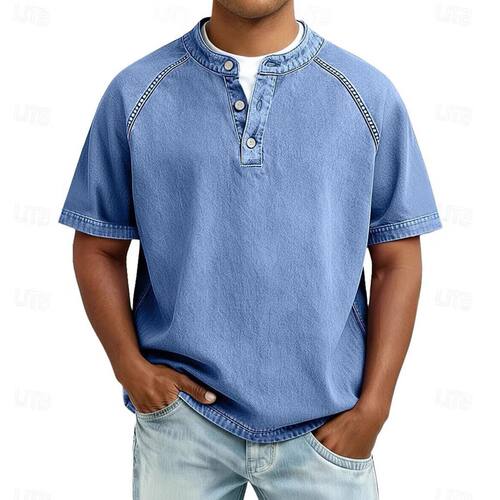 Men's casual short sleeved shirt button欧美男士休闲短袖衬衫