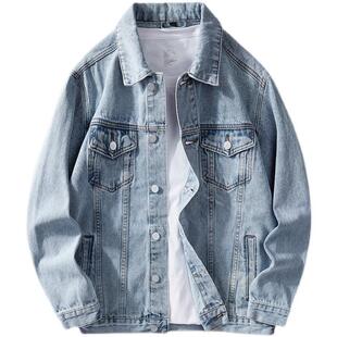 Denim Jacket 美式牛仔夹克男士春秋潮牌宽松复古翻领休闲帅气外