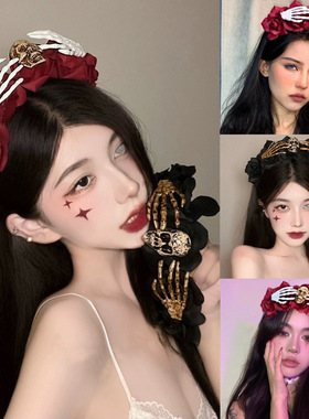 Halloween simulation rose headband万圣节仿真玫瑰花发箍