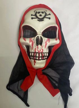 Halloween Terrifying Skull Spider Glowing Headset万圣节头套