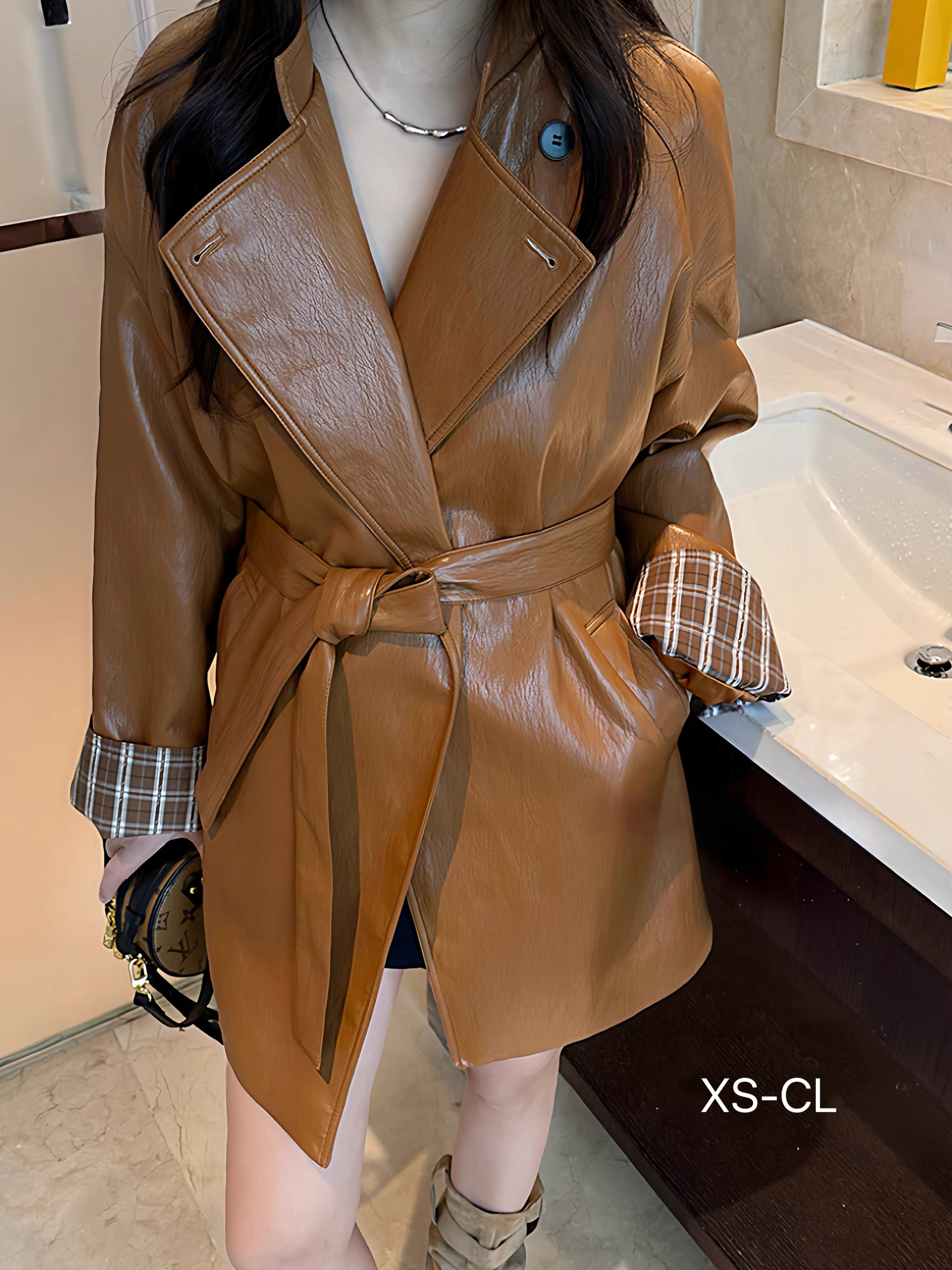 高级经典撞色风衣外套女小个子2025年秋新款立领设计感气质大衣