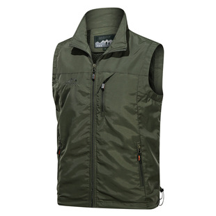 multi pocket vest men 大码 casual 男休闲多口袋背心工装 马夹