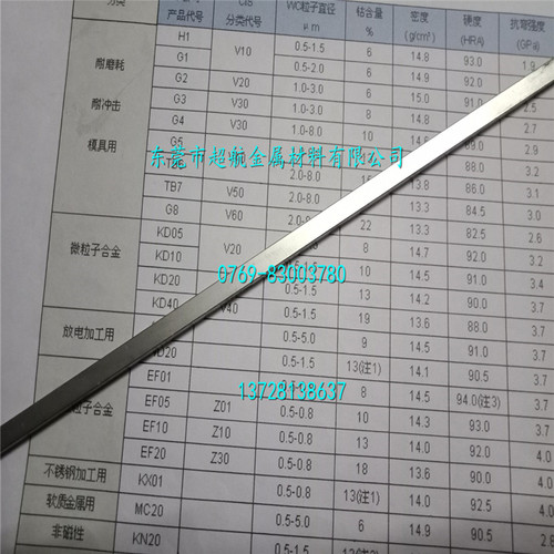 KD20 KX01 KG7 KG5进口钨钢板材D60 N10高速精密冲压合金刀条