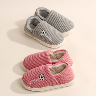 包跟棉拖鞋 简约情侣家居冬季 加厚防滑保暖室内大码 棉靴 女快鹿新款