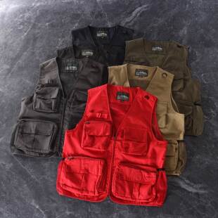 户外登山网眼透气钓鱼马甲工装 欧美机能风 多口袋背心 牛货 大码