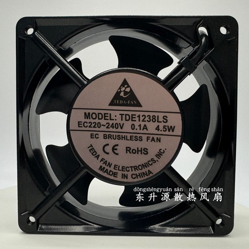 AA全新TDE1238LS EC220-240V 0.1A 4.5W 12038 12CM机柜轴流风机