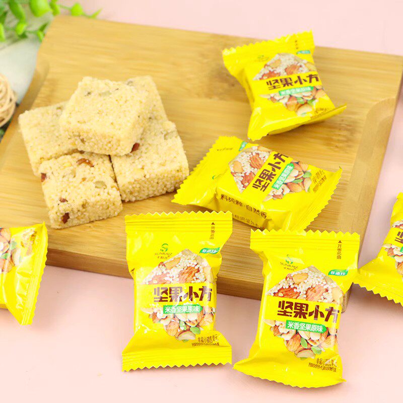 丰阳谷坚果小方黑米坚果小米酥500g休闲膨化非油炸零食饼干散装