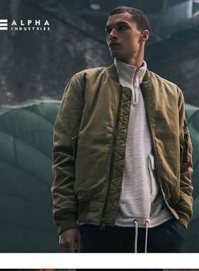 阿尔法工业ALPHA男装MA-1 CTN复古迷彩飞行夹克ma1修身飞行服