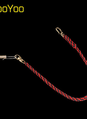 CooYoo Parp 5 黄铜骷髅个性战术挂绳 S9创意钥匙链 伞绳手工编织