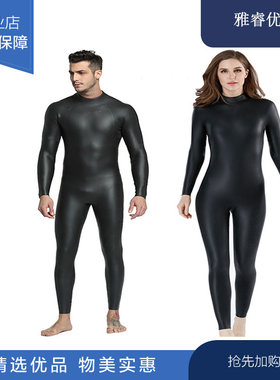 跨境3mm光皮潜水服CR超弹加厚连体冲浪衣防寒保暖男滑皮胶衣铁三