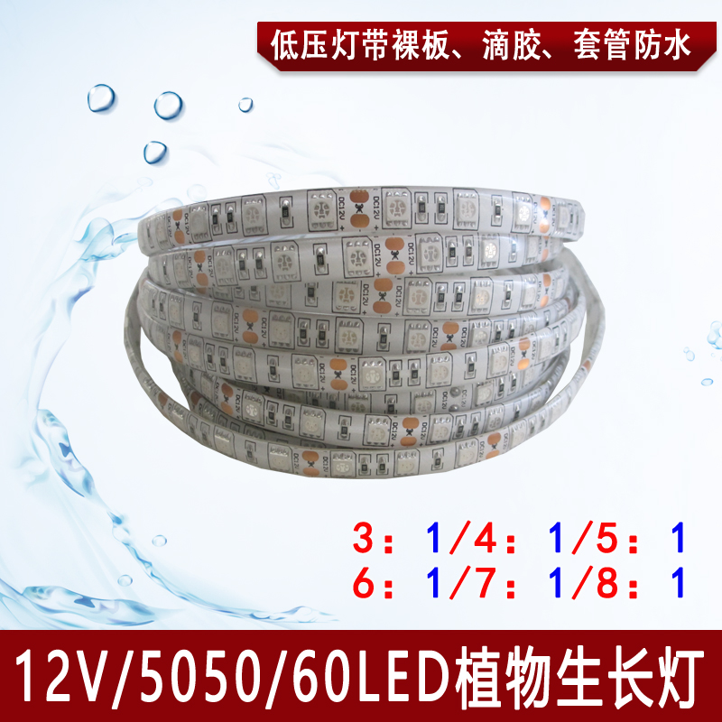 12V植物补光LED灯条5050植物生长灯带大鹏多肉蔬菜肉类育苗花卉灯热销8件有赠品