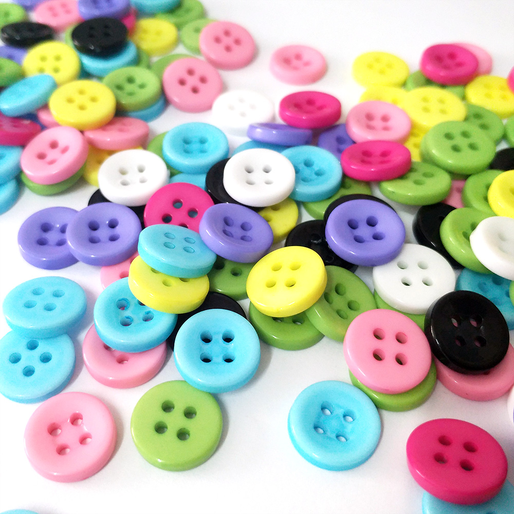 彩色马卡龙纽扣幼儿园创意粘贴画衣服扣子纽扣花diy手工材料配件