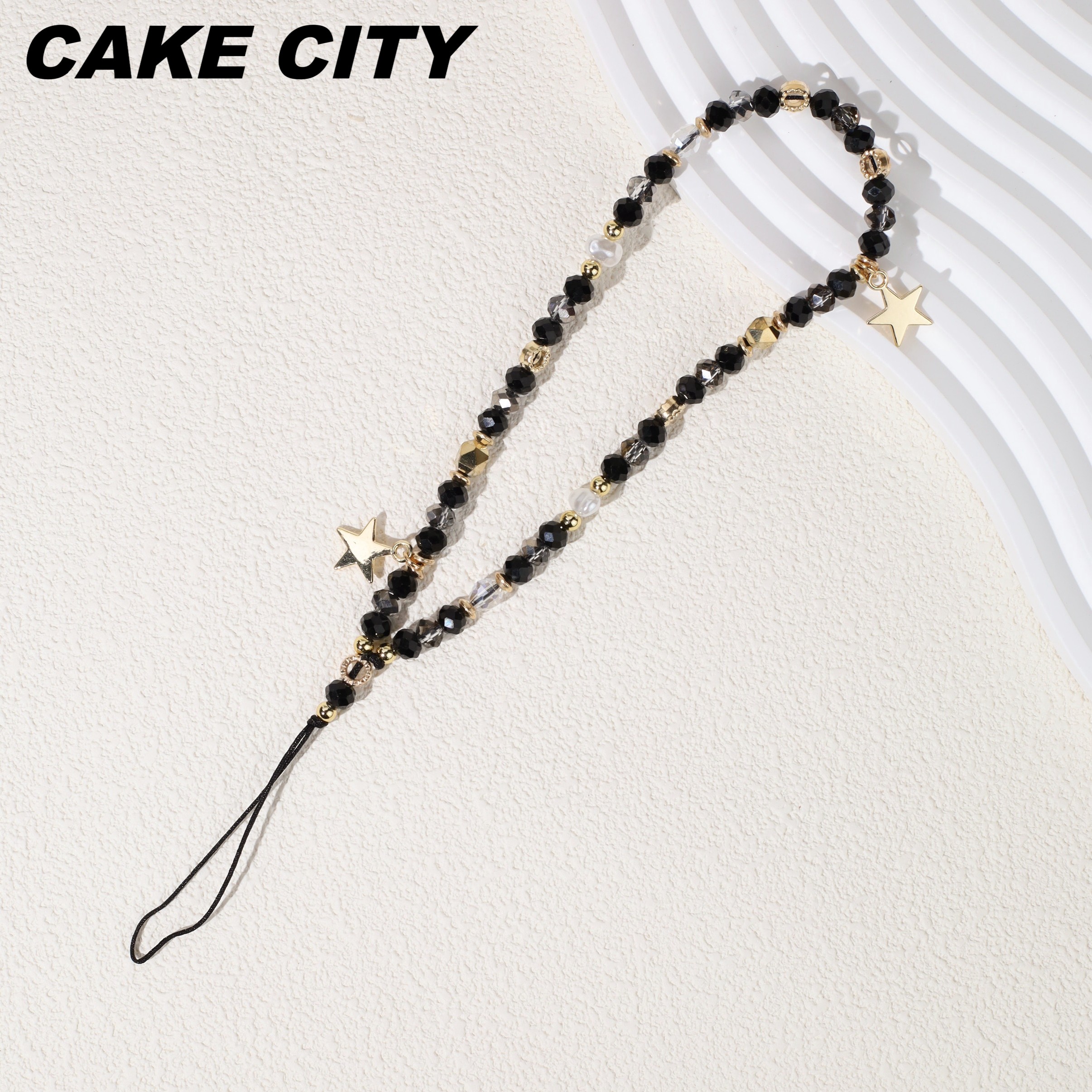 cakecity手机链高级感黑色水晶