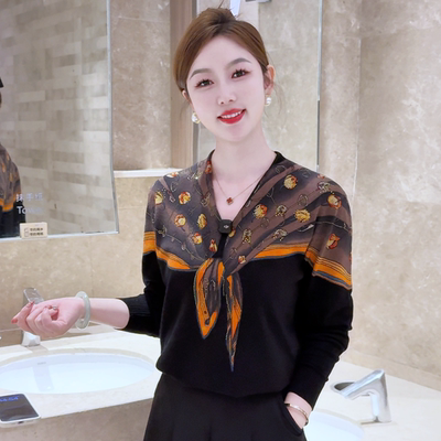 焦糖夜曲~软糯亲肤高级感V领抗起球针织衫洋气时尚外穿毛衣秋冬