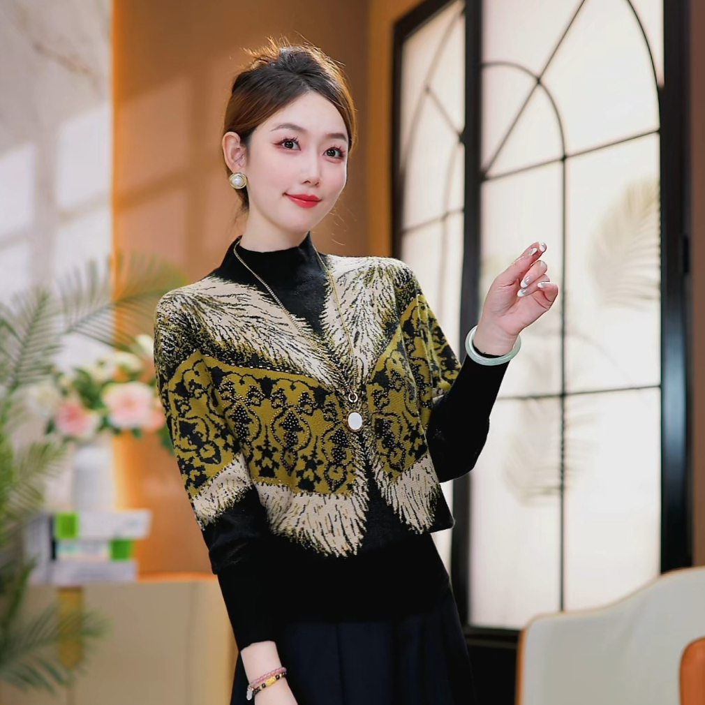 【黑金花笺】2025秋冬新款抗起球针织衫保暖轻奢简约套头气质毛衣