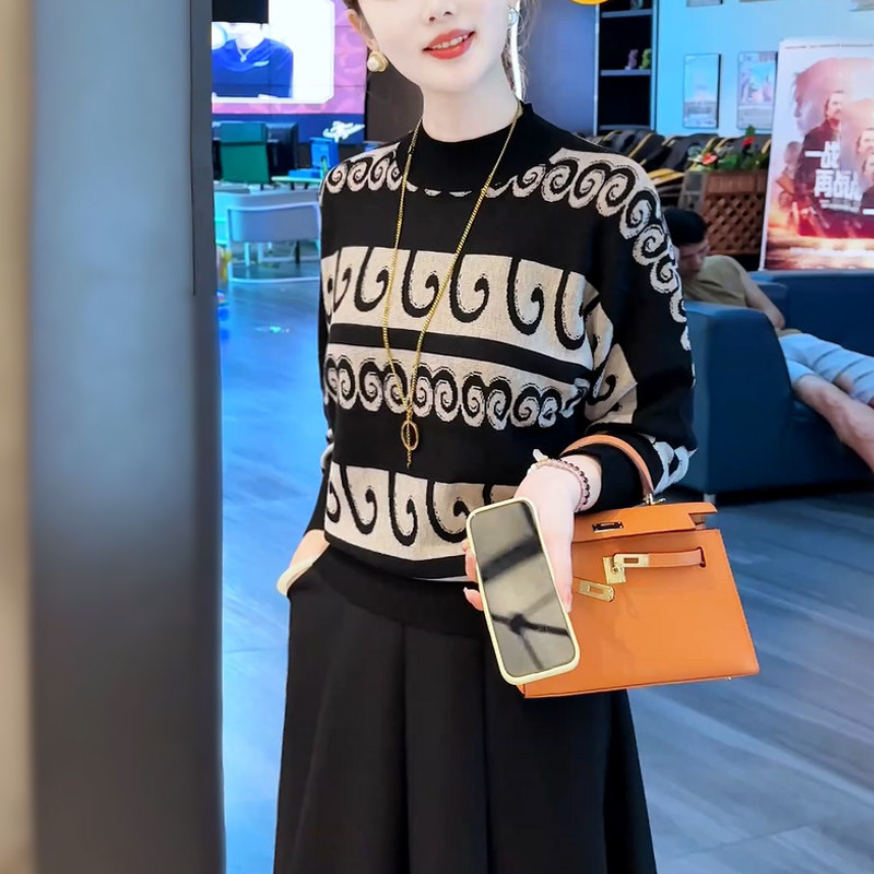 朝暮墨韵~2025新款秋冬针织衫保暖简约套头气质抗起球外穿毛衣