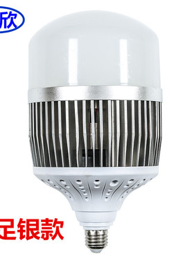led千足银球泡大功率节能灯泡超亮30w50W80W100W200w家用工厂车间