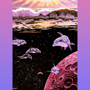 海豚 绝版 大洋海沟中 Schimmel 300片 日本进口Beverly夜光拼图