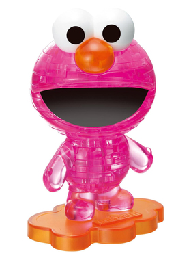 绝版 日本Beverly进口立体拼图 3D亚克力 芝麻街 粉色 ELMO 40片