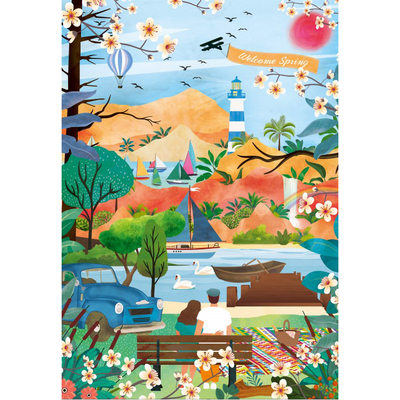 现货 法国 Pieces and Peace 进口小众质感拼图 迎接春天 1000片