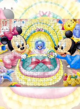 绝版 日本Tenyo进口拼图 米奇米妮回忆的摇篮（可替换照片）200片