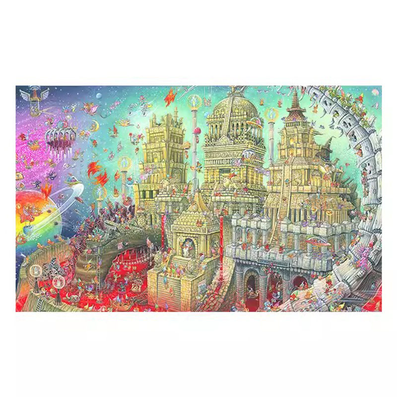 3D-JP 减压解闷玩具 平面塑料拼图 1000片 潮玩礼物岩浆城堡 3djp