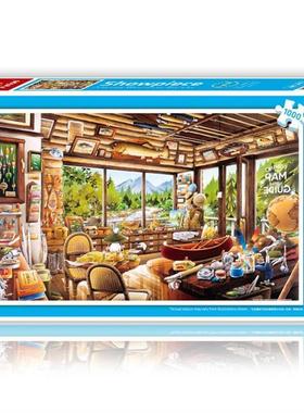 绝版现货 Pintoo塑料平面拼图 溪川弘行 钓具店铺 1000片 3djp