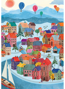 现货 法国 Pieces and Peace 进口小众质感拼图 冬日小镇 500片