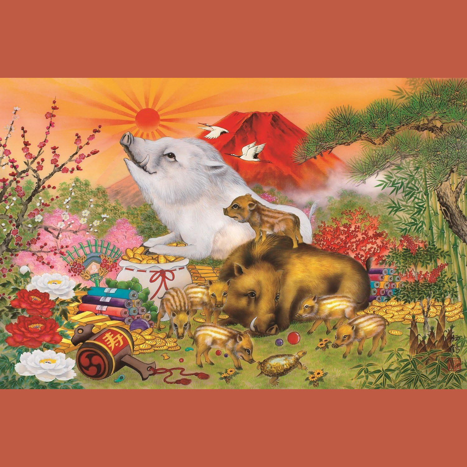 绝版现货 日本EPOCH进口拼图 森栖鹤 开运干支 亥 生肖 猪 1500片