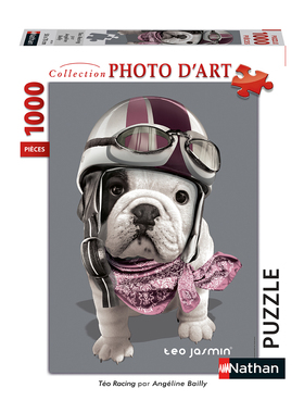 绝版现货 法国Nathan进口拼图 斗牛犬飞行员 Teo Racing 1000片