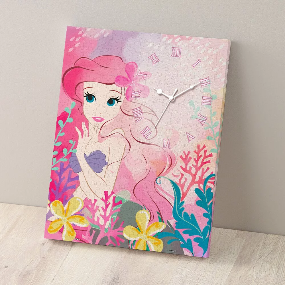 绝版 3D-JP塑料无框时钟拼图 迪斯尼小美人鱼甜蜜梦幻 366片 3djp
