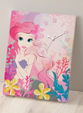 绝版 3D-JP塑料无框时钟拼图 迪斯尼小美人鱼甜蜜梦幻 366片 3djp