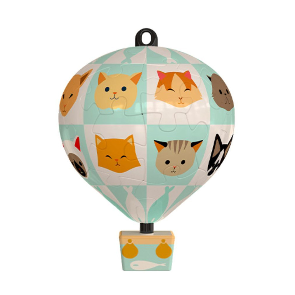 现货 3d-jp 热气球造型28片钥匙扣拼图创意书包挂饰喵喵星球 3djp