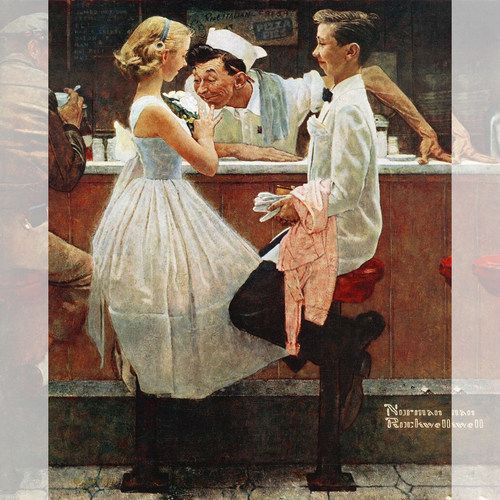 日本YANOMAN进口拼图 Norman Rockwell 第一次约会 超迷你 500片