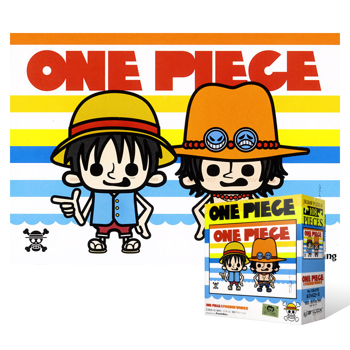 绝版现货 日本ENSKY进口拼图 海贼王 路飞与艾斯 Q版豆豆眼 108片