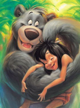 绝版现货 日本Tenyo进口拼图 好朋友系列 毛克利与小熊巴鲁 500片