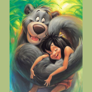 绝版现货 日本Tenyo进口拼图 好朋友系列 毛克利与小熊巴鲁 500片