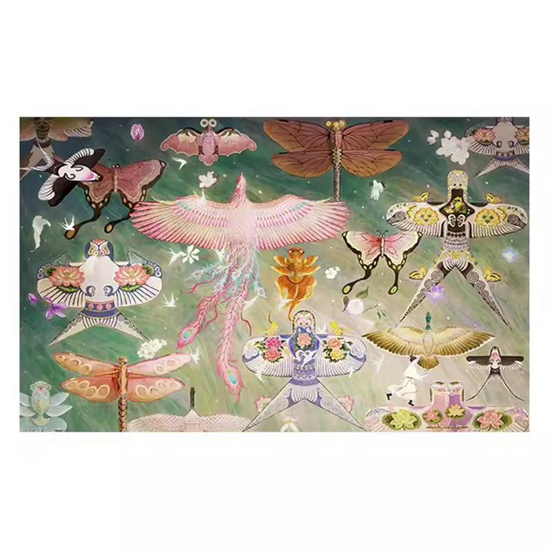 3D-JP 艺术触感系列 平面塑胶拼图 1000片 国风 春风送纸鸢 3djp