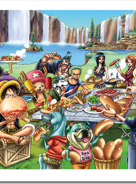 绝版现货 3D-JP塑料平面拼图 海贼王/航海王 热狗野餐 500片 3djp