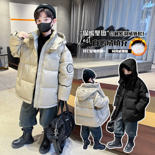 冬季短款羽绒服男孩2025新款初中高中学生加厚外套青少年大童