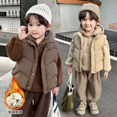 幼儿棉服男童冬季加绒加厚棉服痞帅洋气超厚外套秋冬款2025新款